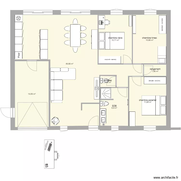 plan maison modifi&eacute; 1. Plan de 