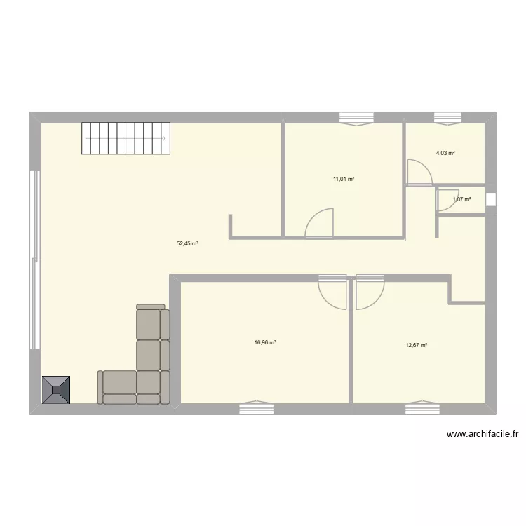 Pont de cervieres maison V1. Plan de 6 Pièces et 98 m² Pont de cervieres maison V1. Plan de 6 Pièces et 98 m²