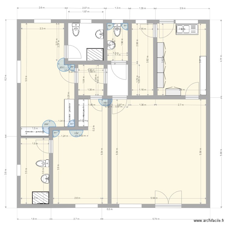 RDC Bel Air 19012023 sans meubles. Plan de 0 pièce et 0 m2