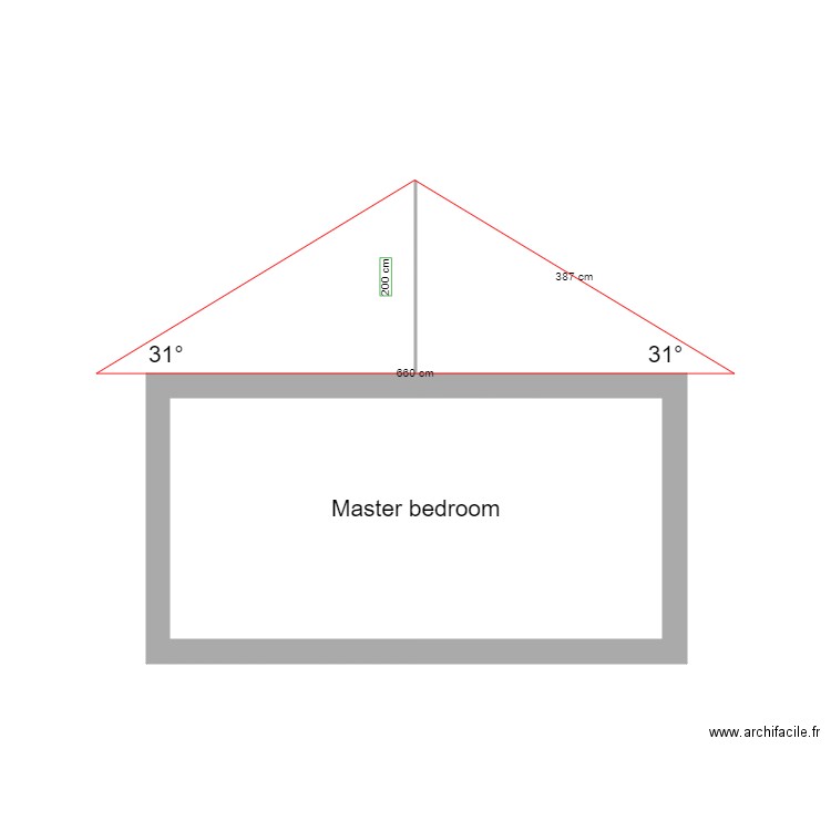 master bedroom roof slope rev1. Plan de 1 pièce et 13 m2