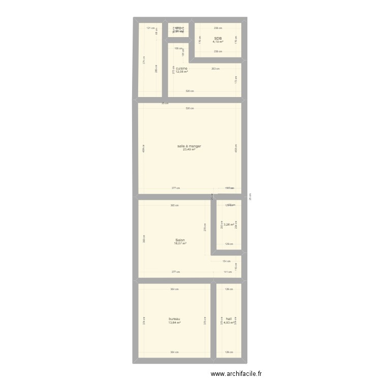 maison solvay. Plan de 8 pièces et 78 m2