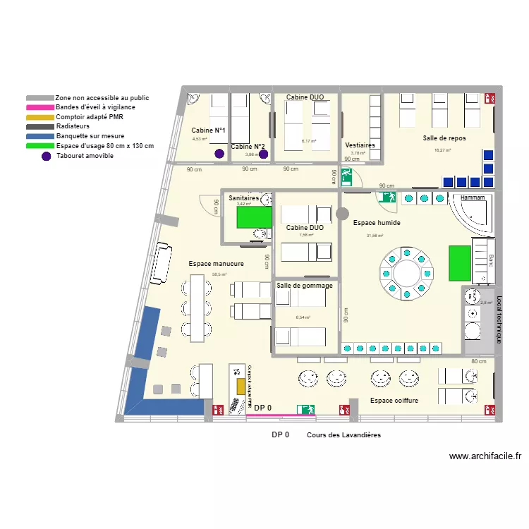 KECHNAYA D'ORIENT apr&egrave;s travaux. Plan de 