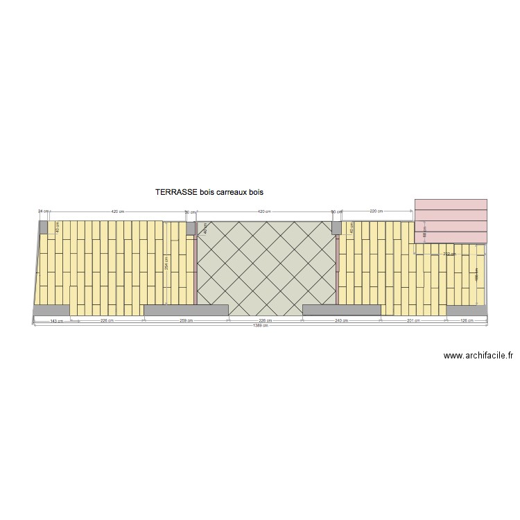 terrasse bois carreaux bois. Plan de 0 pièce et 0 m2