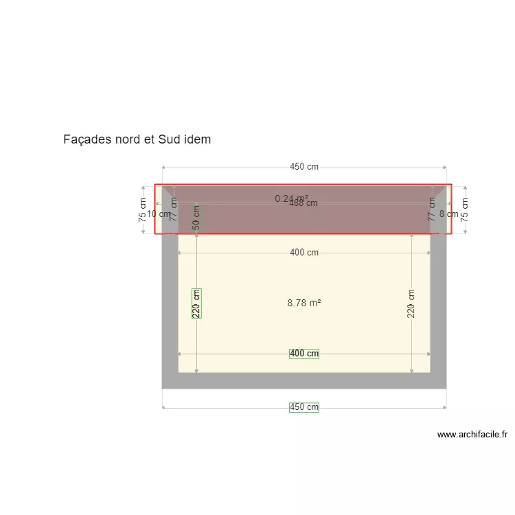 Casta face nord et sud. Plan de 