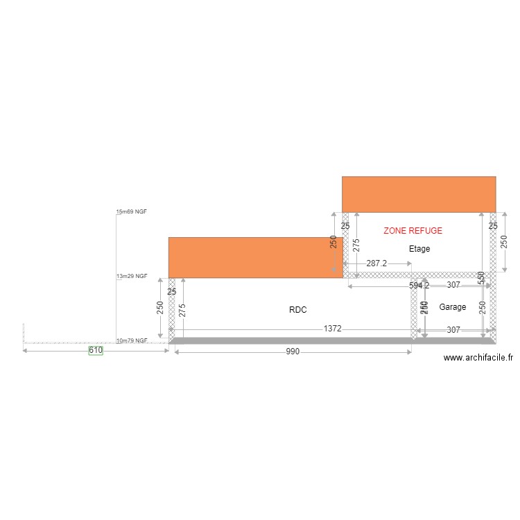 DP3 Façade sud avant travaux Boube. Plan de 0 pièce et 0 m2