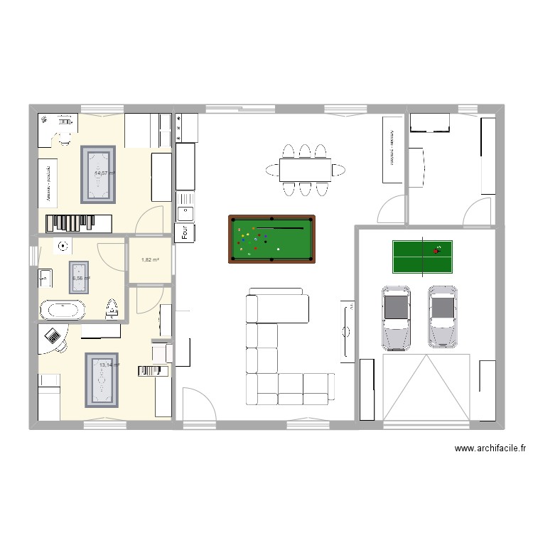 plan2. Plan de 4 pièces et 36 m2