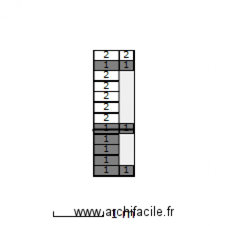 SDB 50x20 (mur 0.80x2.50). Plan de 0 pièce et 0 m2
