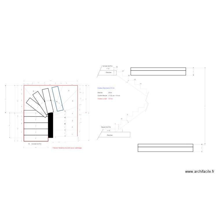 Projet Escalier 3. Plan de 0 pièce et 0 m2