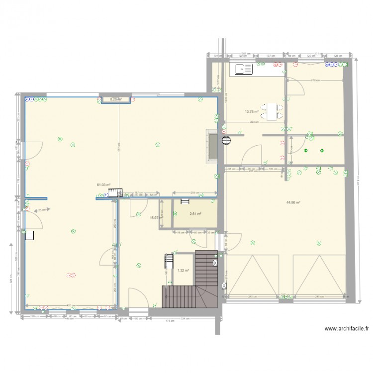 Plan1 elec lumieres bas. Plan de 0 pièce et 0 m2