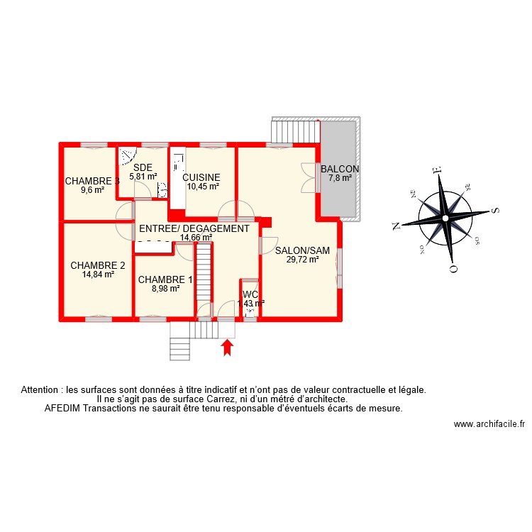 BI 11127. Plan de 10 pièces et 106 m2