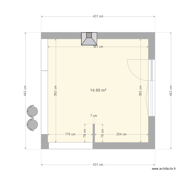 cuisine vide. Plan de 0 pièce et 0 m2