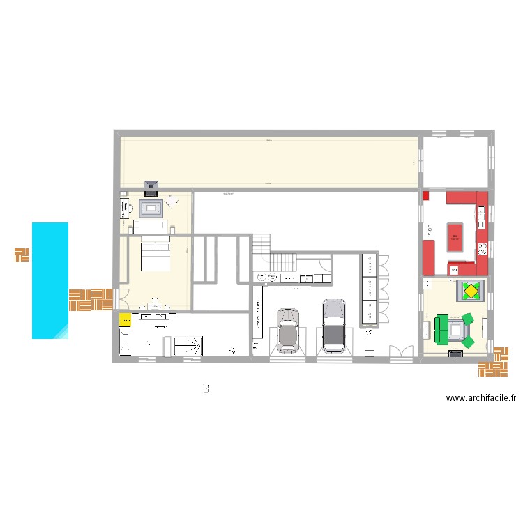 aqwzsx. Plan de 4 pièces et 140 m2