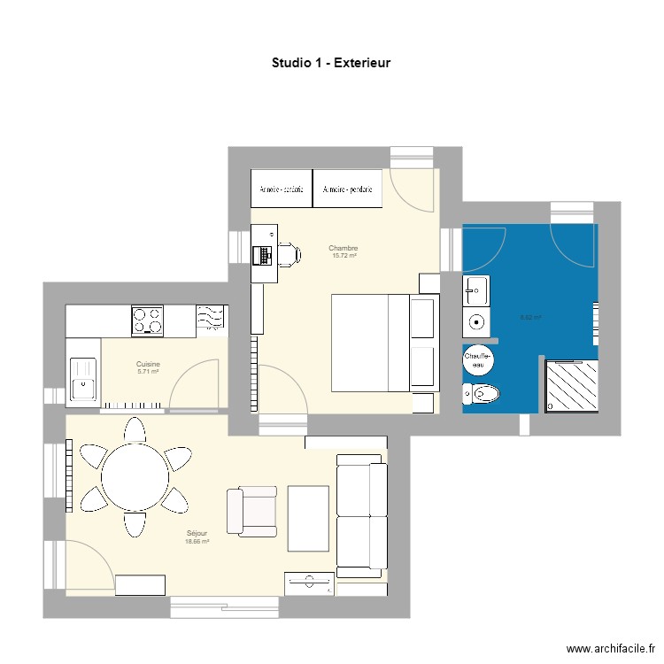 La plaine Studio  V1. Plan de 0 pièce et 0 m2