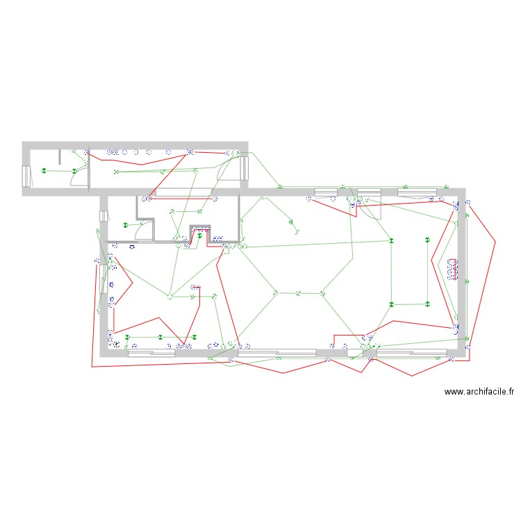 Notre maison RDC . Plan de 5 pièces et 91 m2