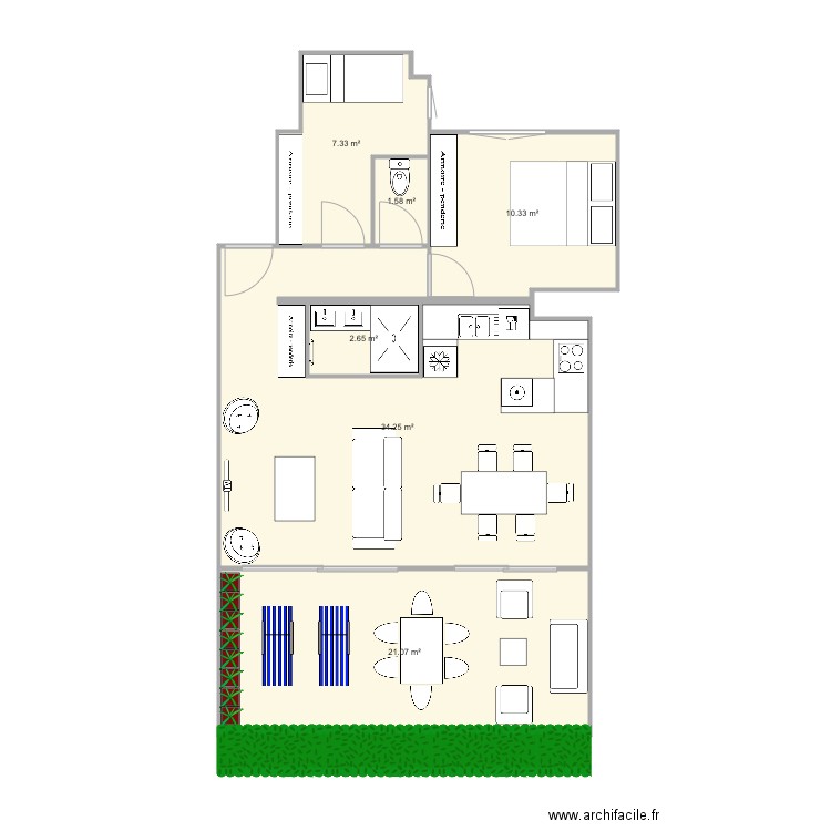 Californie mur porteur V3. Plan de 0 pièce et 0 m2