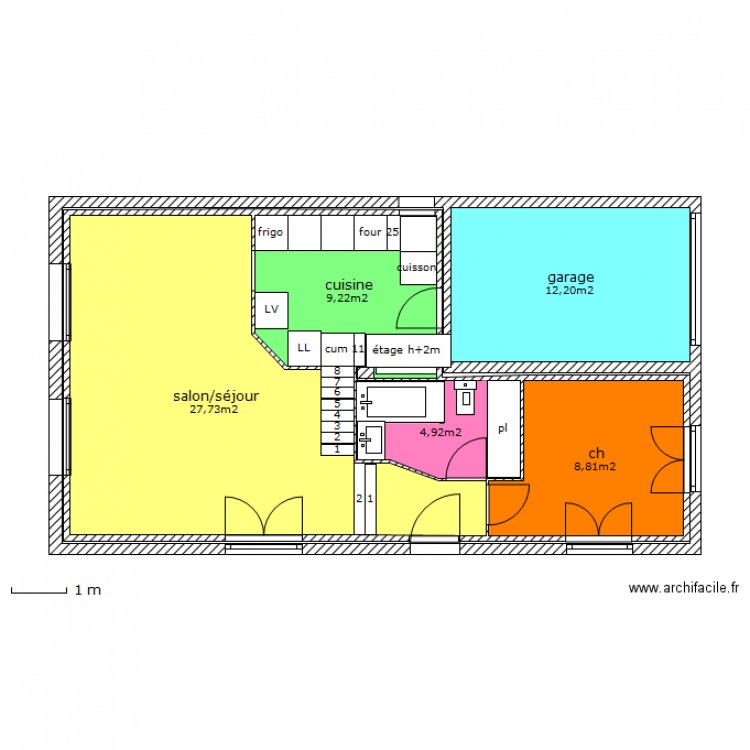 Chambre bain entree sejour.cuisine...... Plan de 0 pièce et 0 m2