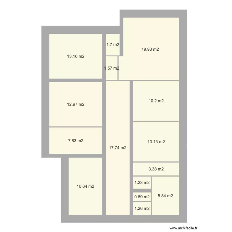 lain&eacute; &eacute;tage. Plan de 