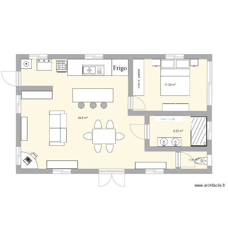 Maison F2. Plan de 0 pièce et 0 m2