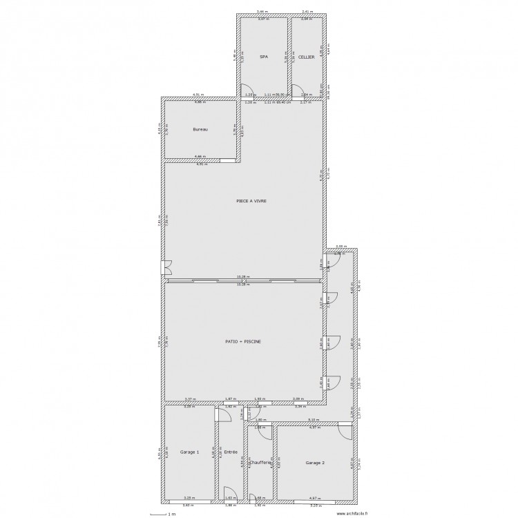 RDC Immeuble Dulamon. Plan de 0 pièce et 0 m2