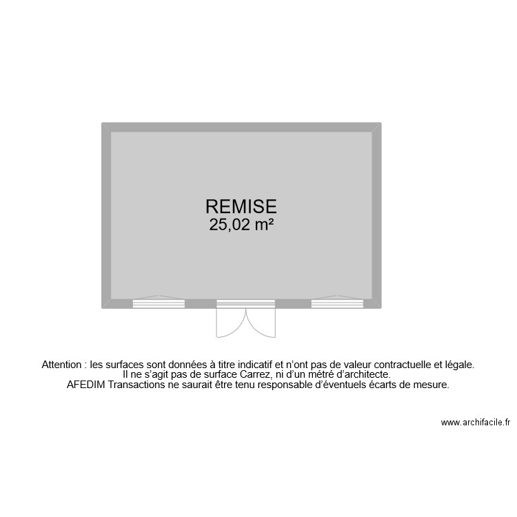 BI 9467 REMISE. Plan de 1 pièce et 25 m2