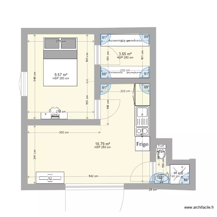 studio. Plan de 