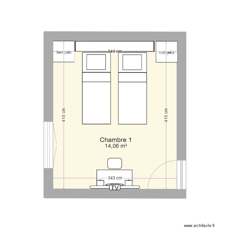 Marceau chambre 1. Plan de 0 pièce et 0 m2