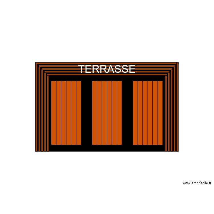 Terrasse lattes. Plan de 0 pièce et 0 m2