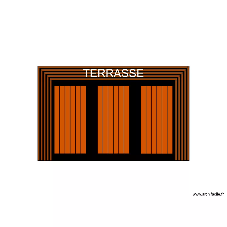 Terrasse lattes. Plan de 
