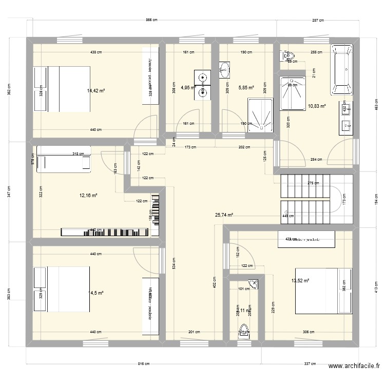 Étagev2. Plan de 0 pièce et 0 m2