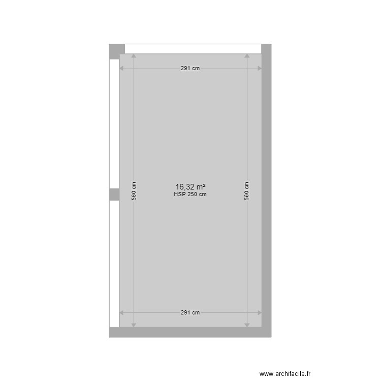 Plan Aurélie Abri 3. Plan de 1 pièce et 16 m2