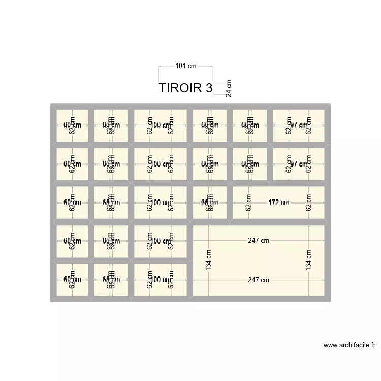tirroir 3. Plan de 