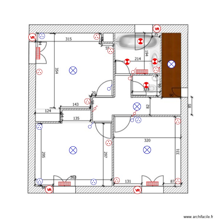 Plan électricité étage futur St Germain. Plan de 0 pièce et 0 m2