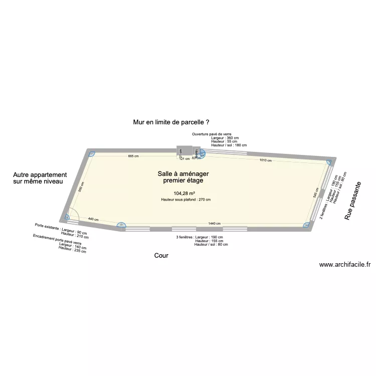Murs Salle de jeux. Plan de Murs Salle de jeux. Plan de