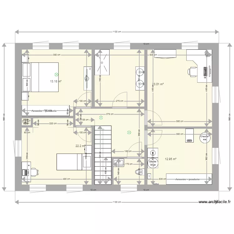 Etage 1A. Plan de 