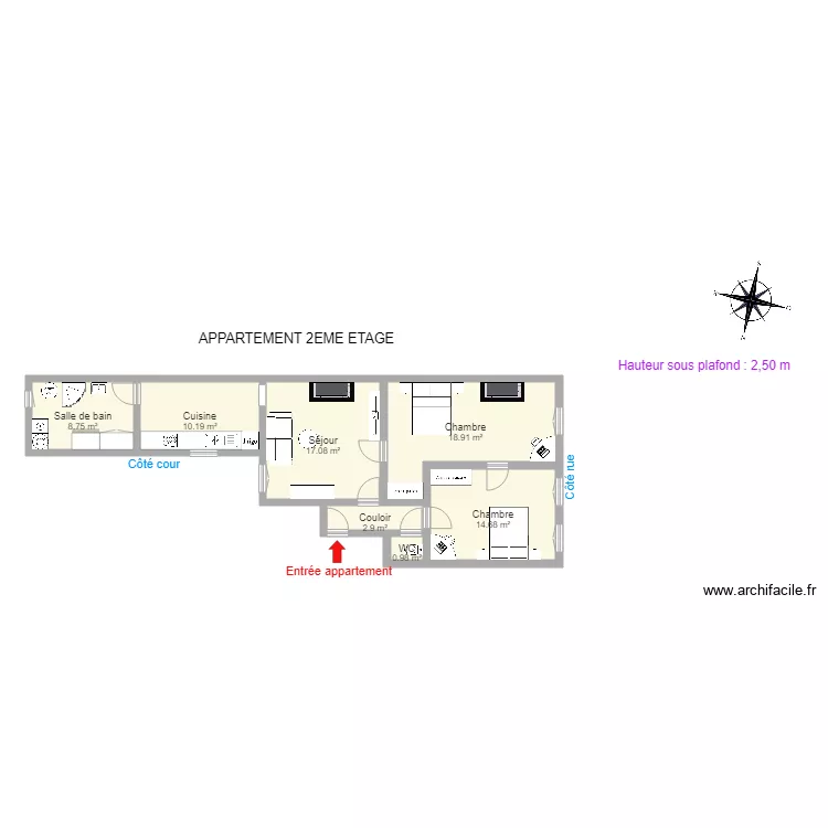 HERGEL app 2eme etage. Plan de 