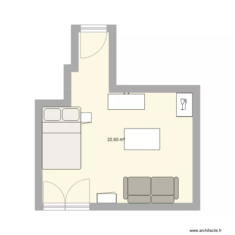 Canapé sous fenêtre. Plan de 1 et 23 m² Canapé sous fenêtre. Plan de 1 et 23 m²