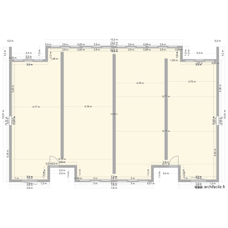 andré la hante. Plan de 1 pièce et 235 m2