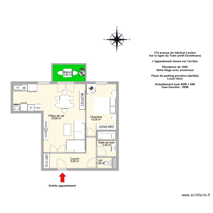 DUSSAUSSOIS Leclerc. Plan de 8 pièces et 51 m2