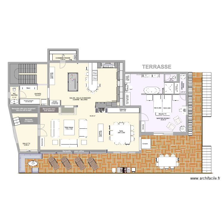 TERRASSE DÉFINITIF. Plan de 8 pièces et 167 m2