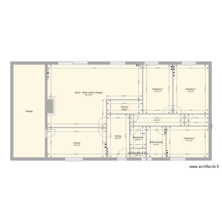 Maison B. Plan de 0 pièce et 0 m2