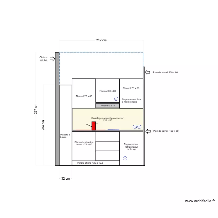 2023 08 26 Kitchenette Studio 168 RDC - Projet. Plan de 