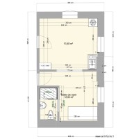 Studio, nouveau plan ok avec salle de bain et cuisine meuble