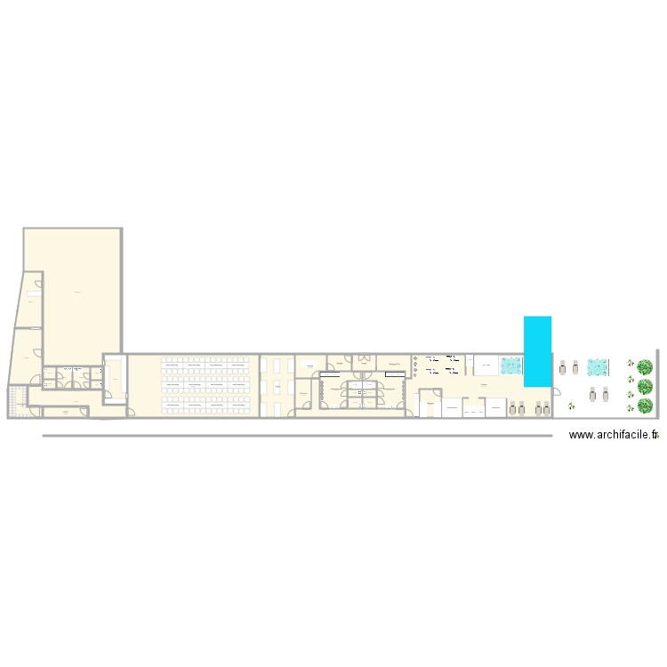 SPA long du mur V3. Plan de 0 pièce et 0 m2