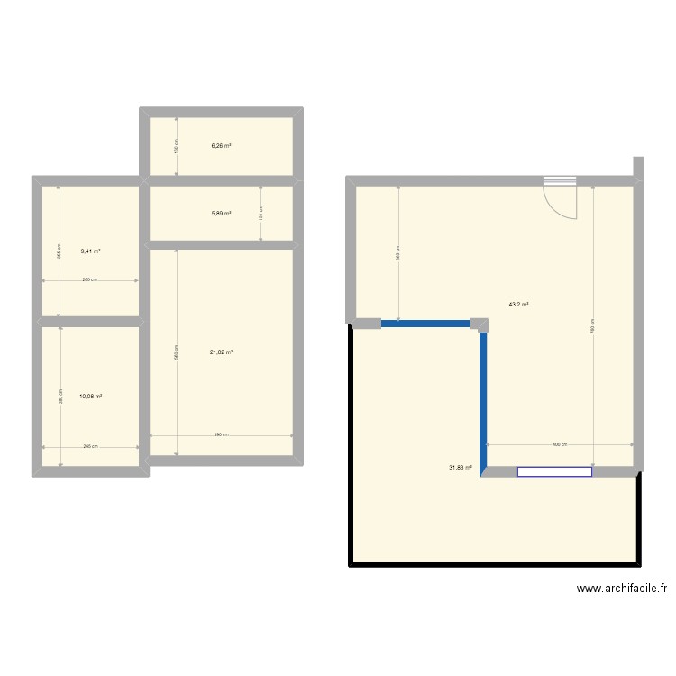 Serravalle 1. Plan de 7 pièces et 128 m2