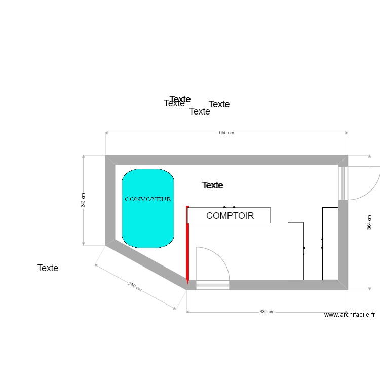 LOCAL RECEPTION 08122022. Plan de 1 pièce et 18 m2