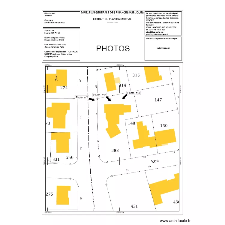 Plan des Photos. Plan de 