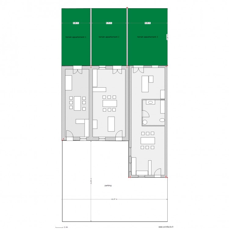 plan ech avec terrain decoupe. Plan de 0 pièce et 0 m2