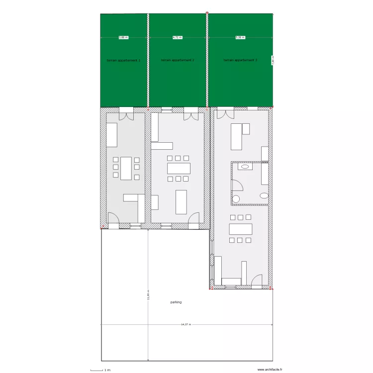 plan ech avec terrain decoupe. Plan de 