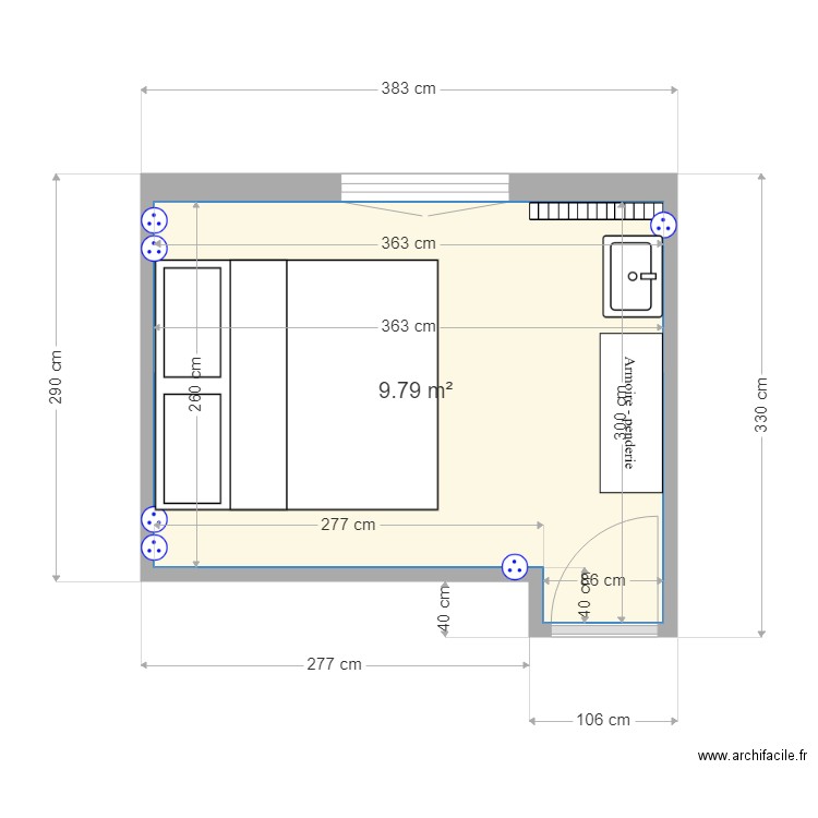 Future chambre Chalet. Plan de 1 pièce et 10 m2