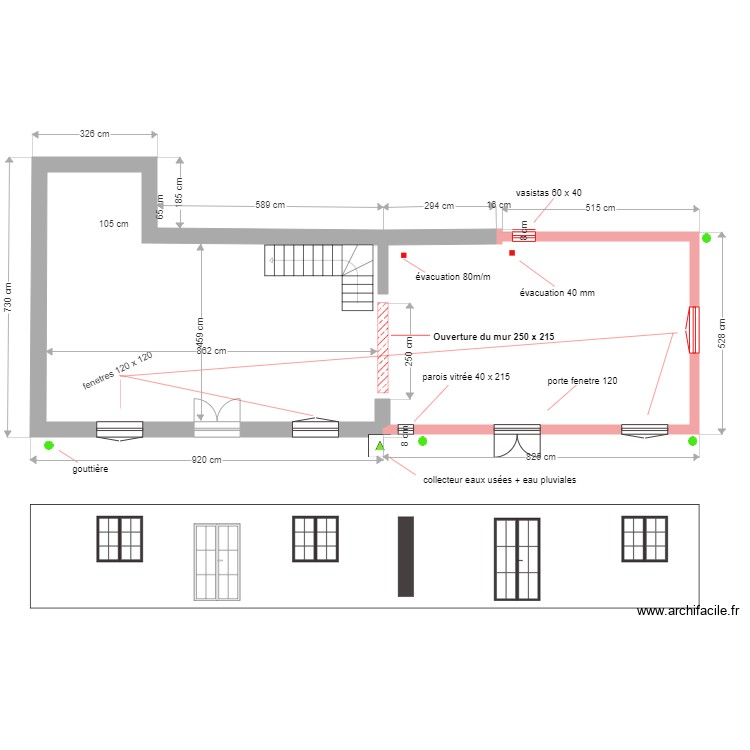 extension masse avec salon v4. Plan de 0 pièce et 0 m2
